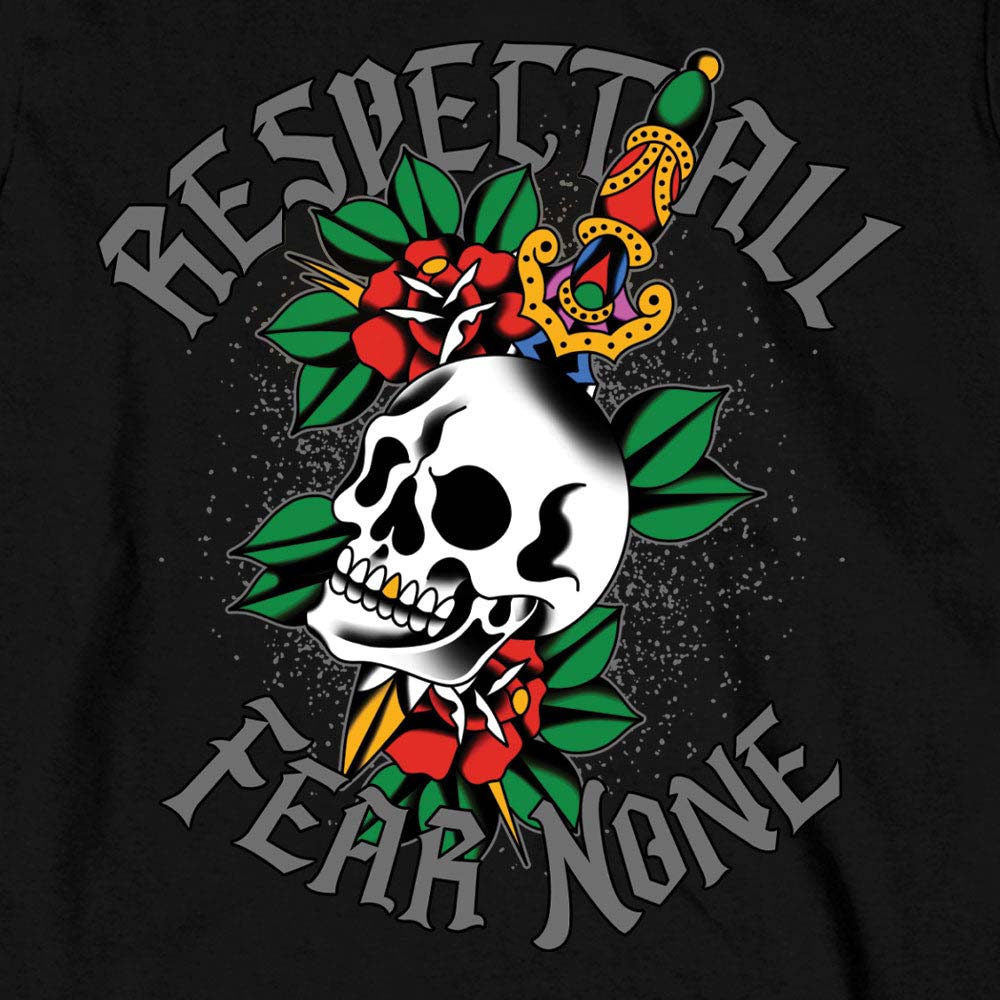 Hot Leathers GMD2514 Men's Black Respect All Fear None Long Sleeve T-Shirt - Image 4