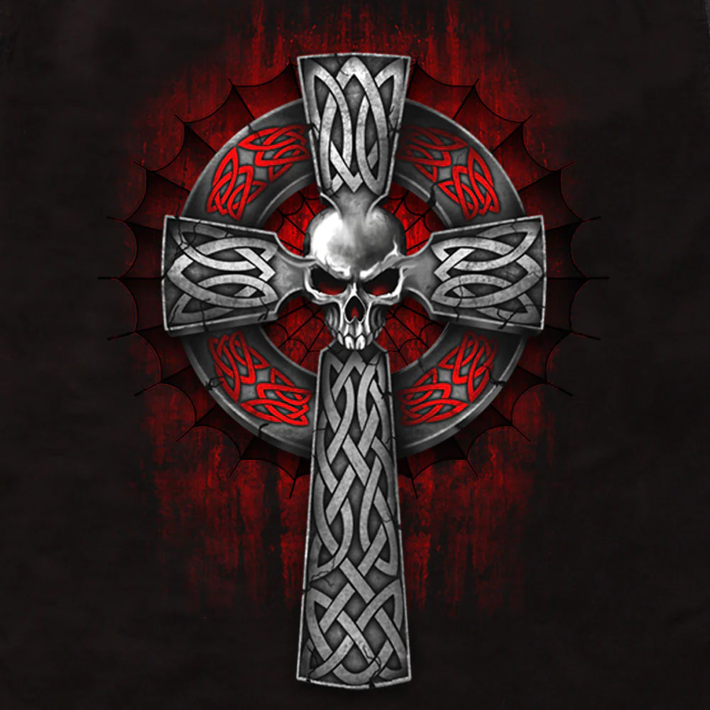 Hot Leathers GMD5022 Mens 'Celtic Cross' Sleeveless Denim Black Shirt - Image 5