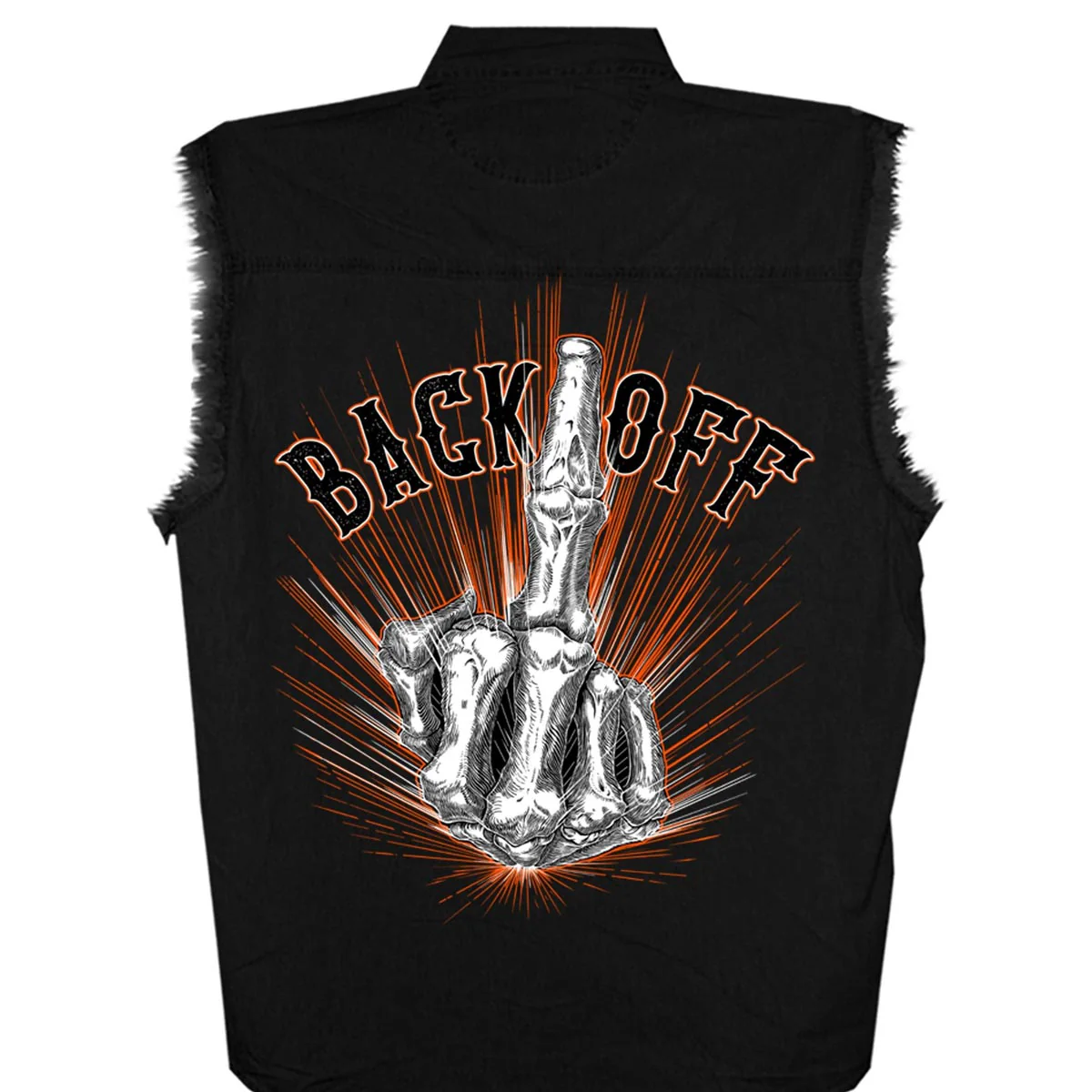 Hot Leathers GMD5453 Men's 'Bone Finger' Sleeveless Black Denim Shirt - Image 3