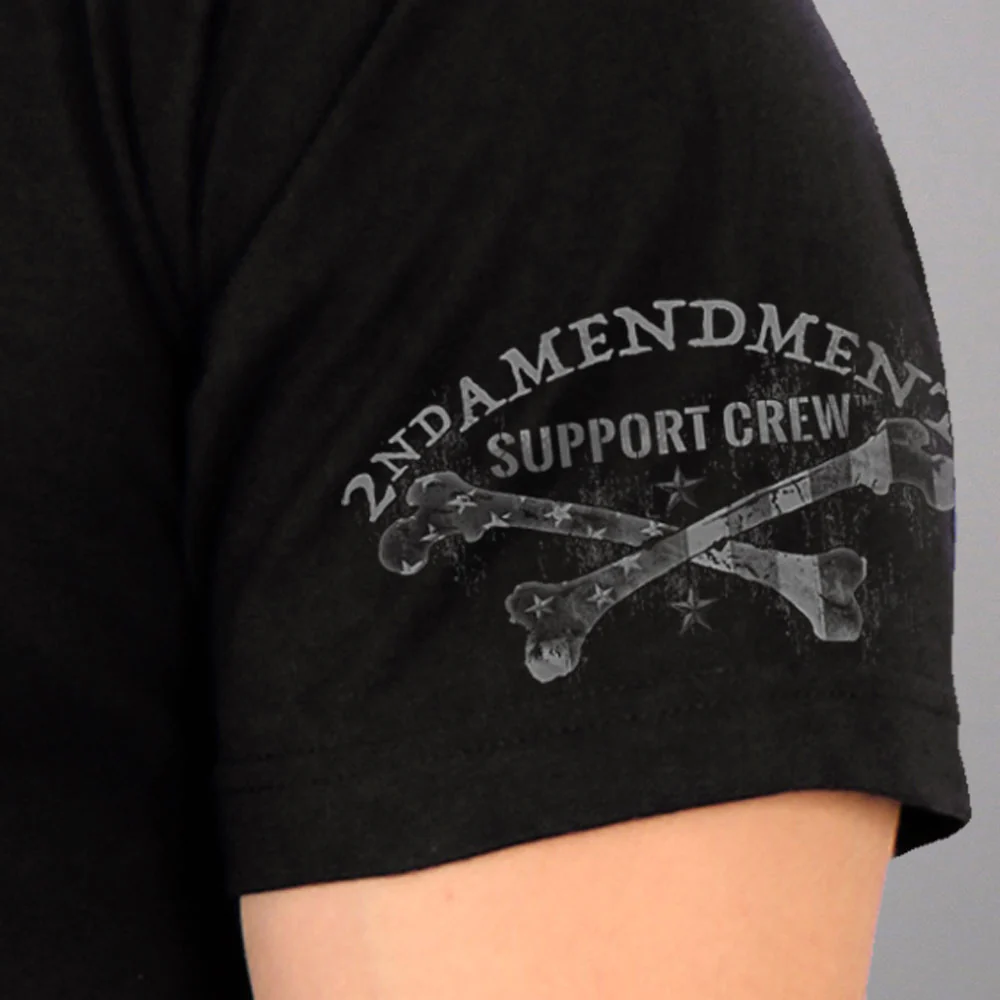 Hot Leathers GML1001 Men’s' Faded Flag Skull Black T-Shirt - Image 2