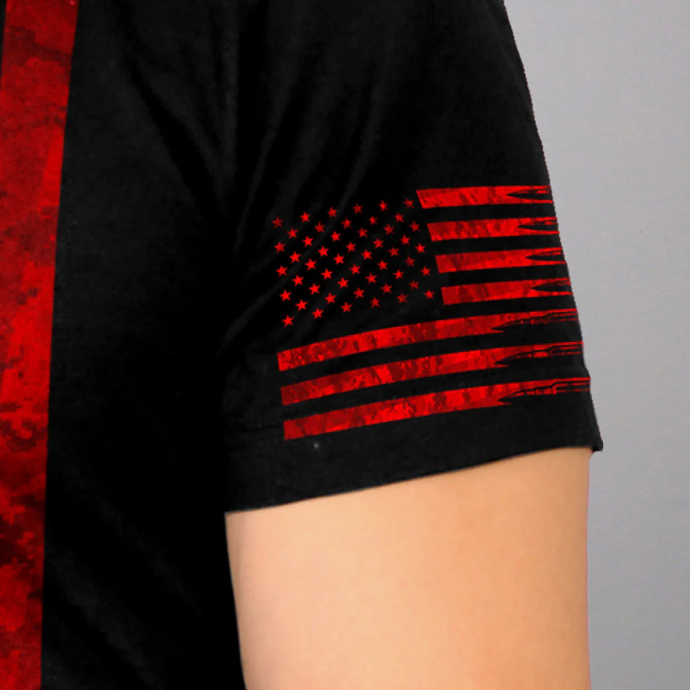 Hot Leathers GML1002 Men’s ‘American Flag Bullets’ Black T-Shirt - Image 2