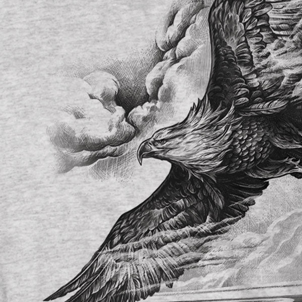 Hot Leathers GMS1368 Men’s ‘Pencil Eagle’ Heather T-Shirt - Image 2