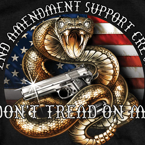 Hot Leathers GMS1371 Men’s ‘2nd Amendment Rattler’ Black T-Shirt - Image 4