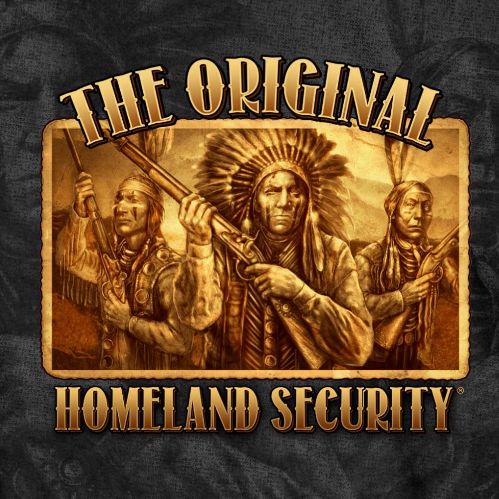 Hot Leathers GMS1460 Men's Original Homeland Security Native American Black T-Shirt - Image 2