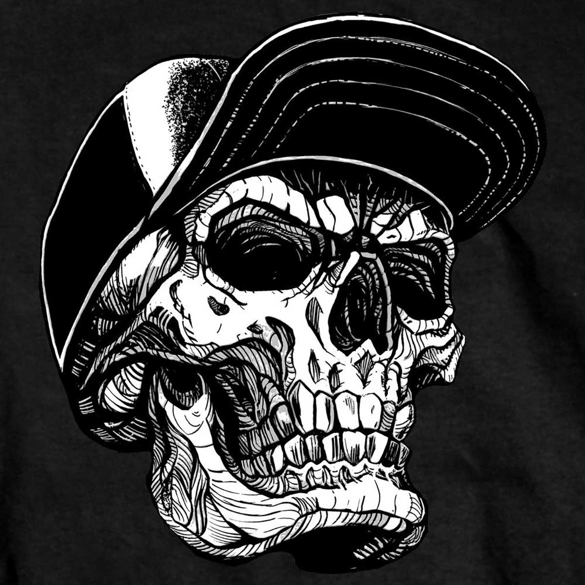 Hot Leathers GMS1465 Men's Black 'Snapback Skull' T-Shirt - Image 2