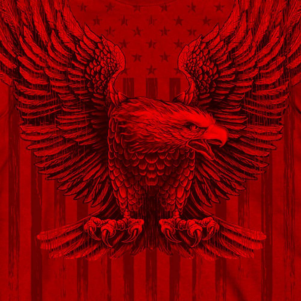 Hot Leathers GMS1482 Men’s Short Sleeve Upwing Eagle Red Cardinal T-Shirt - Image 2