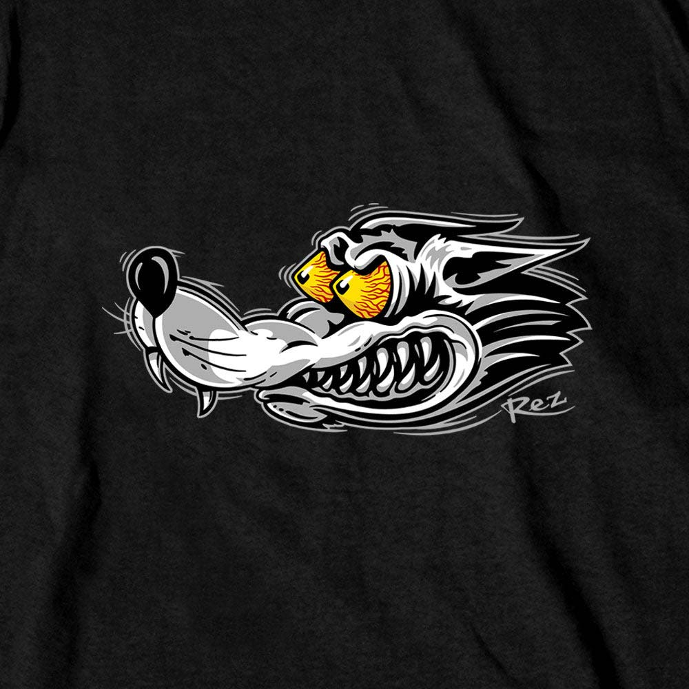 Hot Leathers GMS1525 Men’s Black Race Wolf Short Sleeve T-Shirt - Image 2