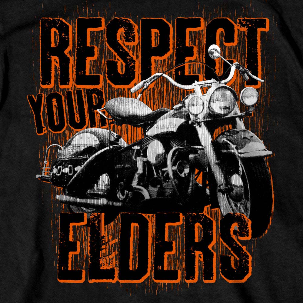 Hot Leathers GMS1533 Men’s Black Respect Your Elders Short Sleeve T-Shirt - Image 2