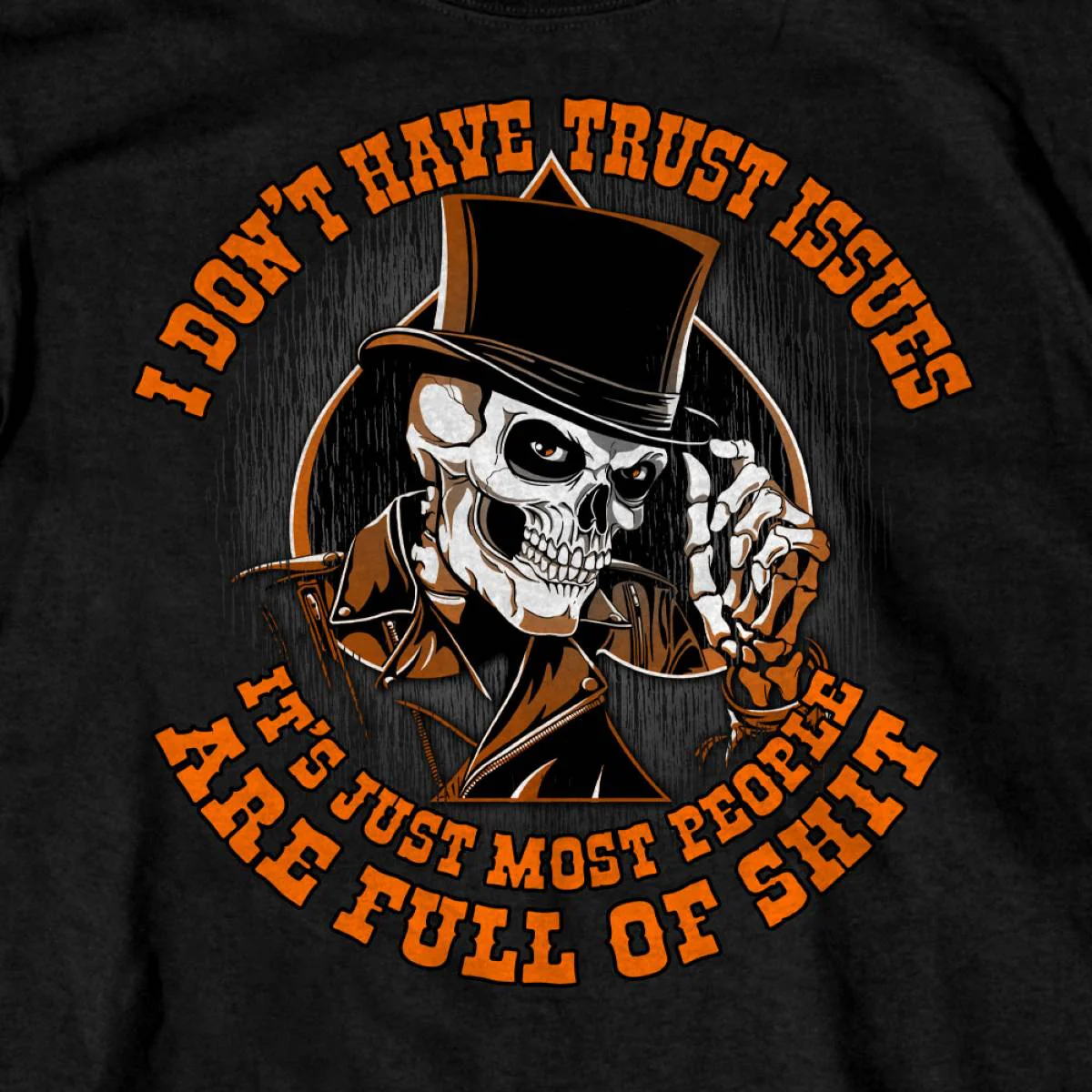 Hot Leathers GMS1553 Men's Black I Don’t Have Trust Issues Printed T-Shirt - Image 2