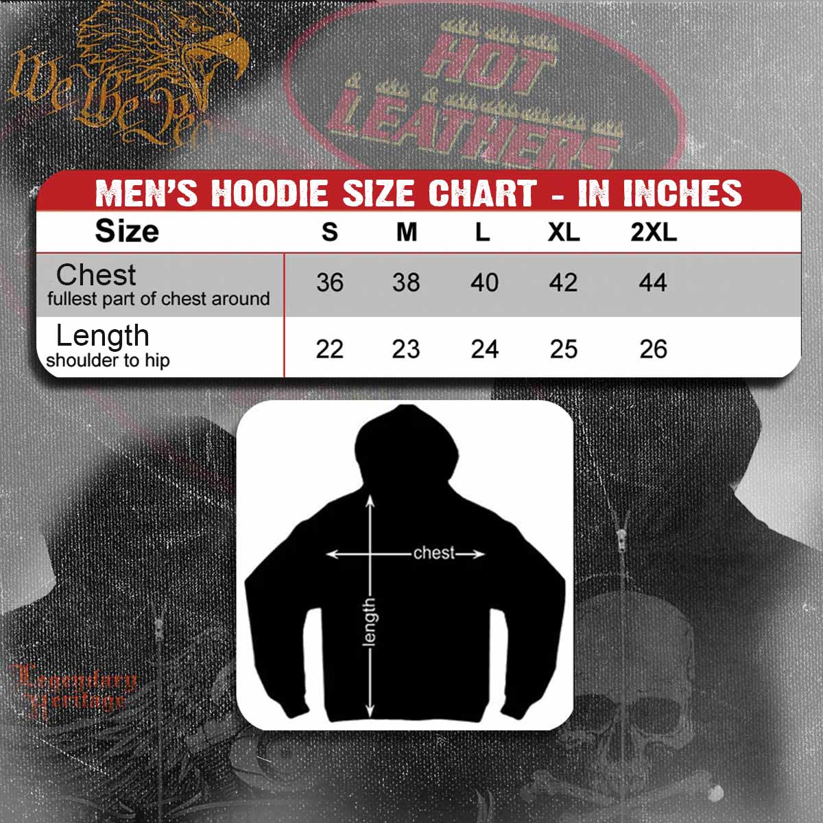 Hot Leathers GMS4022 Men’s ‘Celtic Cross Pocket’ Black Hoodie - Image 4
