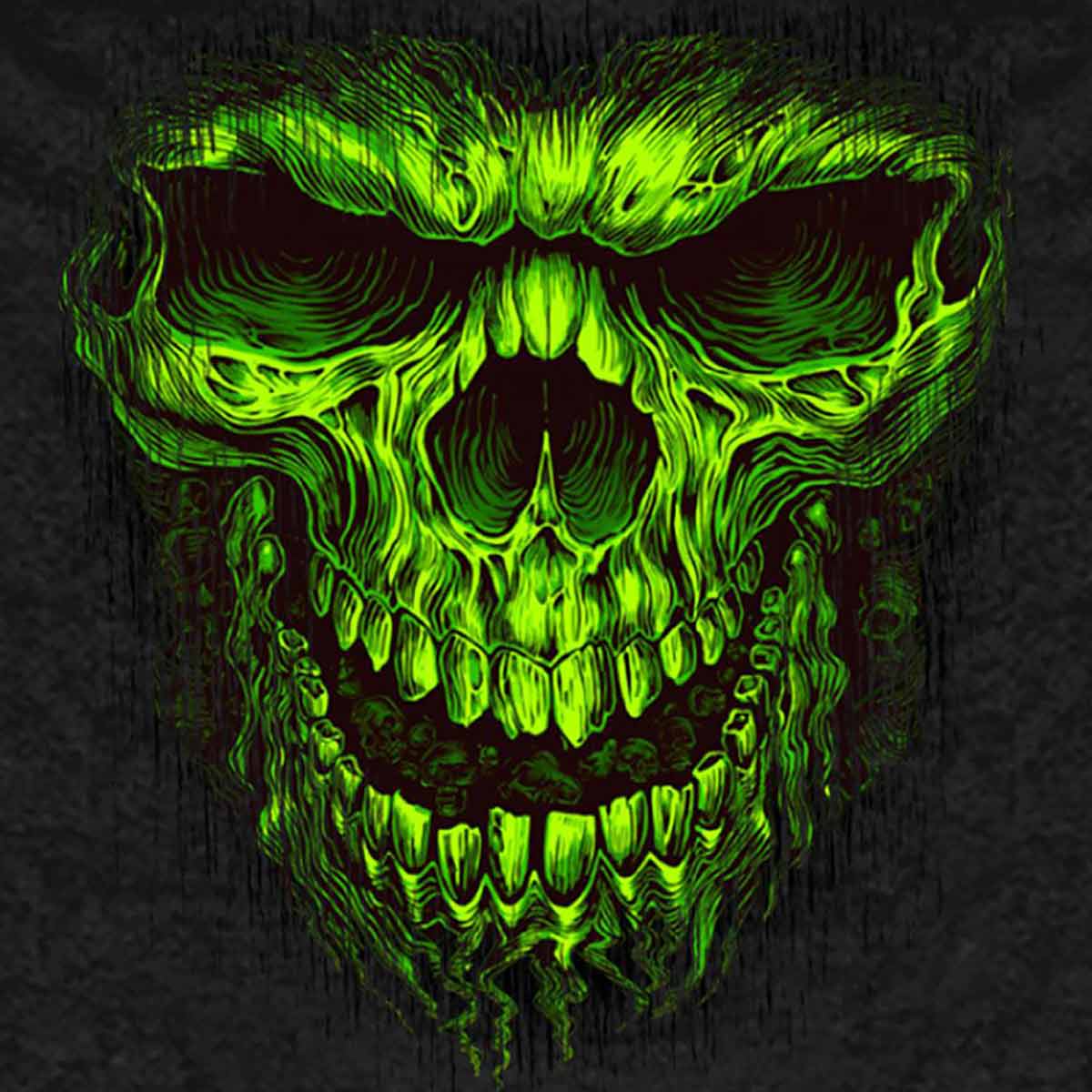 Hot Leathers GMS4023 Men’s Shredder Skull Black Hoodie Sweatshirt - Image 2