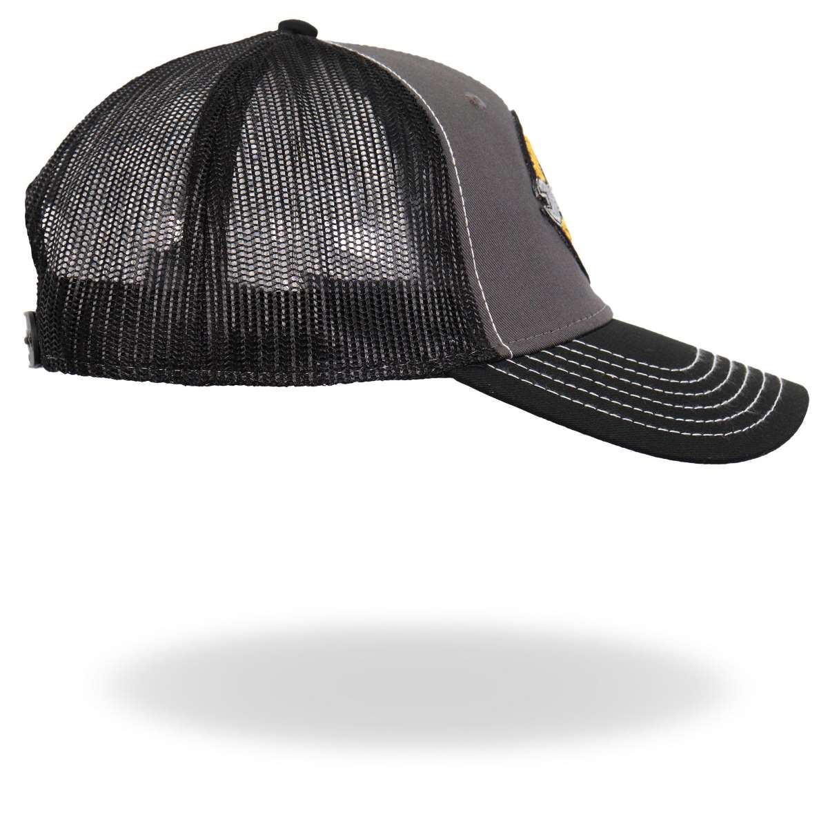 Hot Leathers Gray And Black Trucker Hat Dirty Hands GSH1043 - Image 5