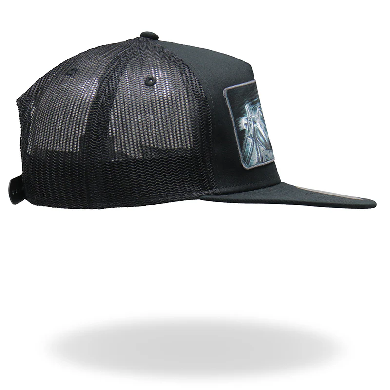 Hot Leathers GSH1019 Black ‘Assassin Rider’ Snap Back Hat - Image 5