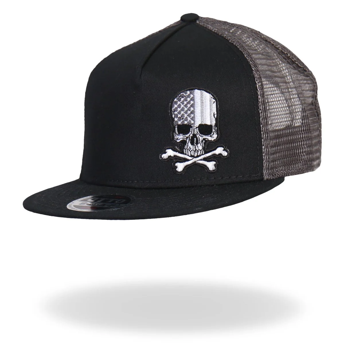Hot Leathers GSH2004 Flag Skull Snap Back Ball Hat - Image 2
