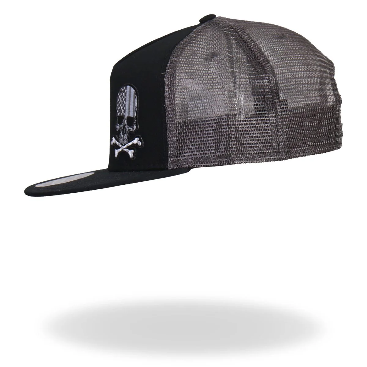 Hot Leathers GSH2004 Flag Skull Snap Back Ball Hat - Image 3