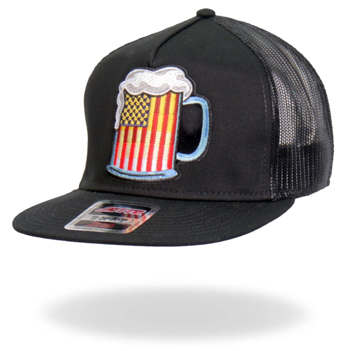 Hot Leathers GSH2021 Beer Mug Flag Snapback Adjustable Hat - Image 2