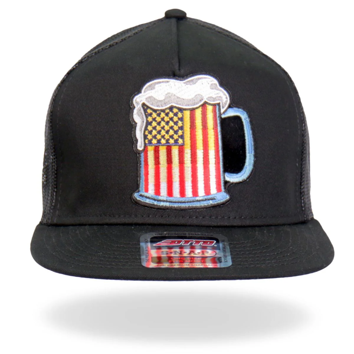 Hot Leathers GSH2021 Beer Mug Flag Snapback Adjustable Hat - Image 5