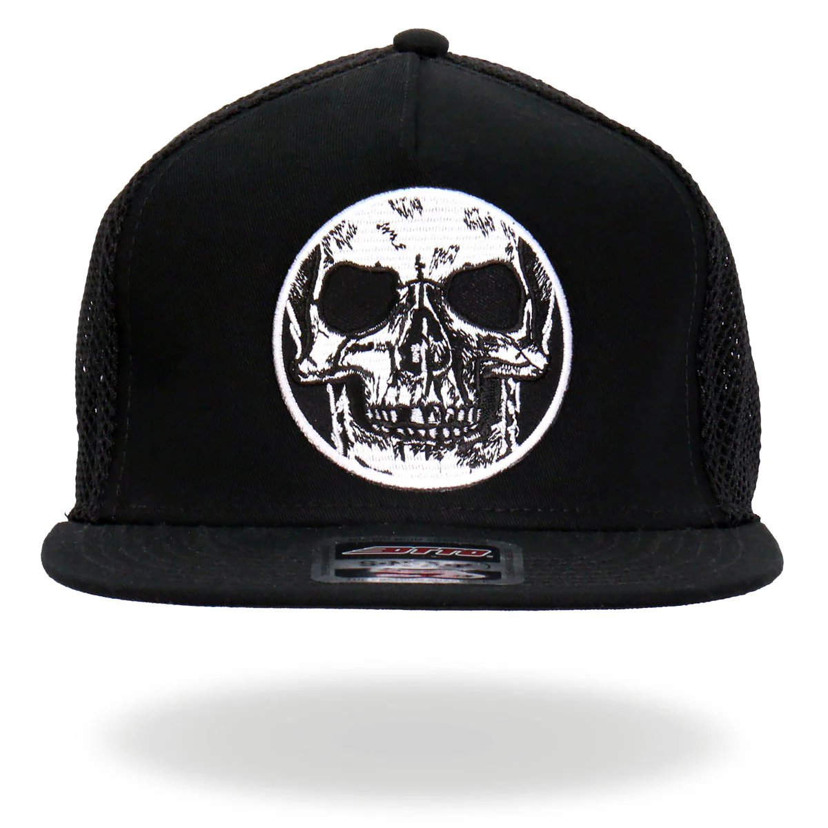 Hot Leathers GSH2023 Black Circle Skull Snapback Hat - Image 3
