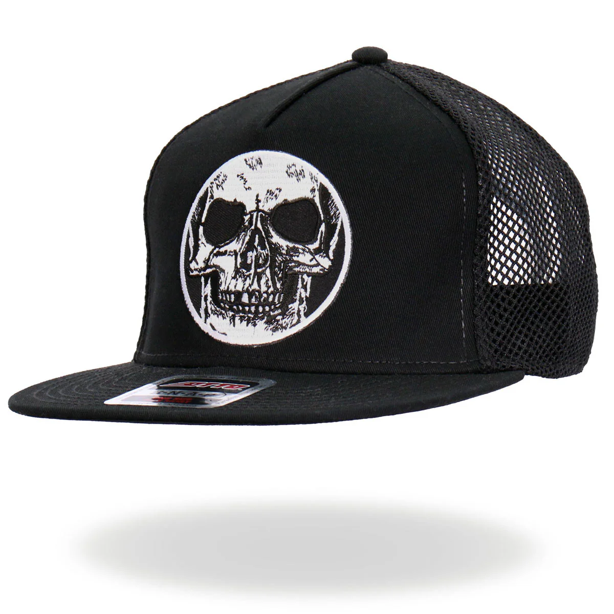 Hot Leathers GSH2023 Black Circle Skull Snapback Hat - Image 4