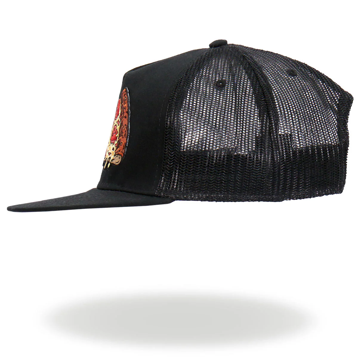 Hot Leathers GSH2024 Black Pepperoni Skull Pizza Snapback Hat - Image 5
