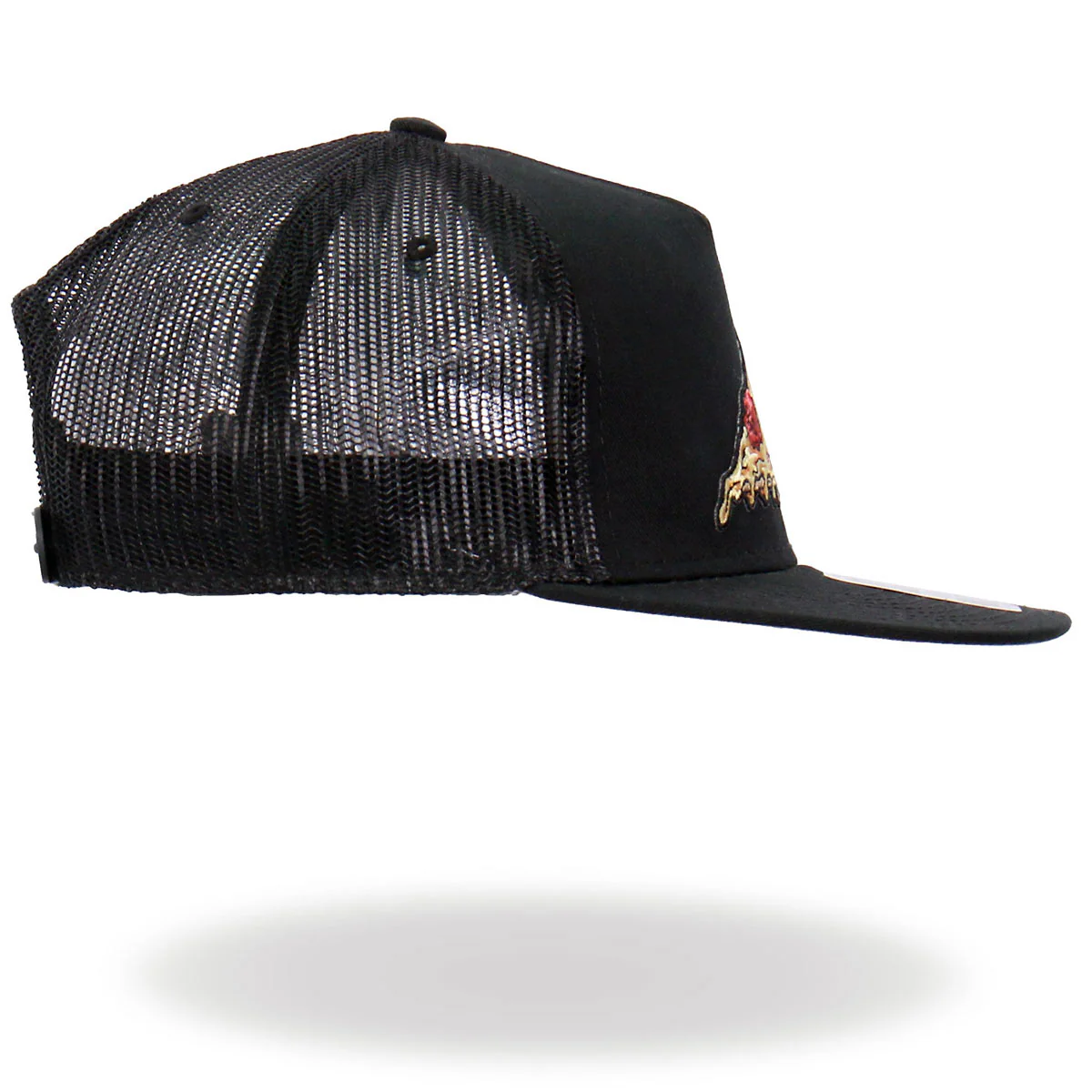 Hot Leathers GSH2024 Black Pepperoni Skull Pizza Snapback Hat - Image 6