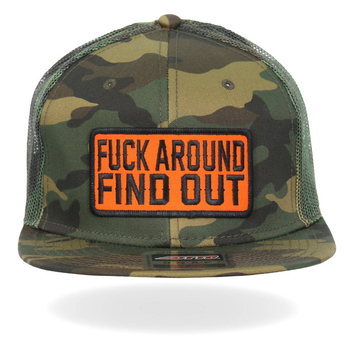 Hot Leathers GSH2044 Fuck Around Find Out Camo Snapback Hat - Image 6