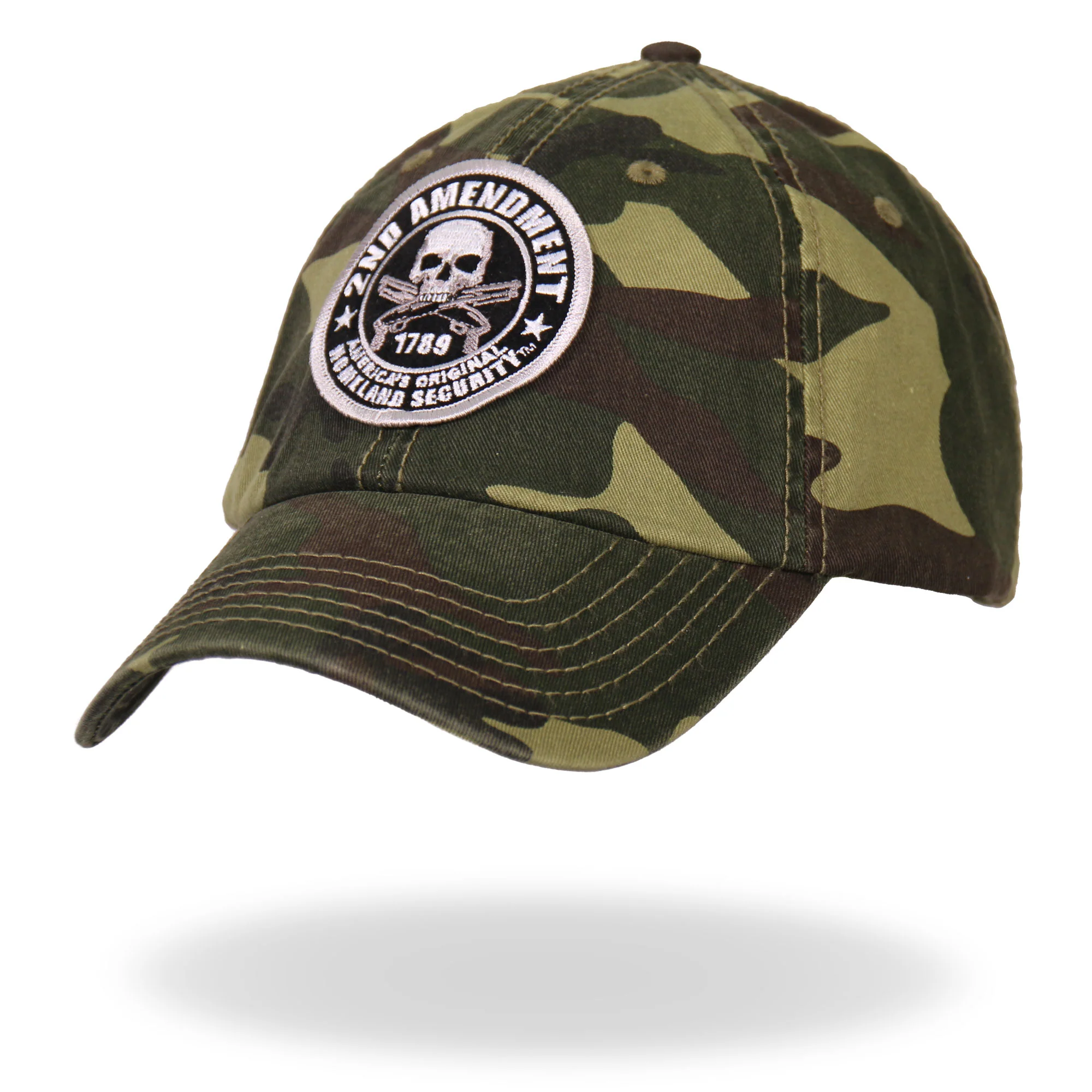 Hot Leathers GSH3001 2nd Amendment Washed Camo Ball Cap - Image 2