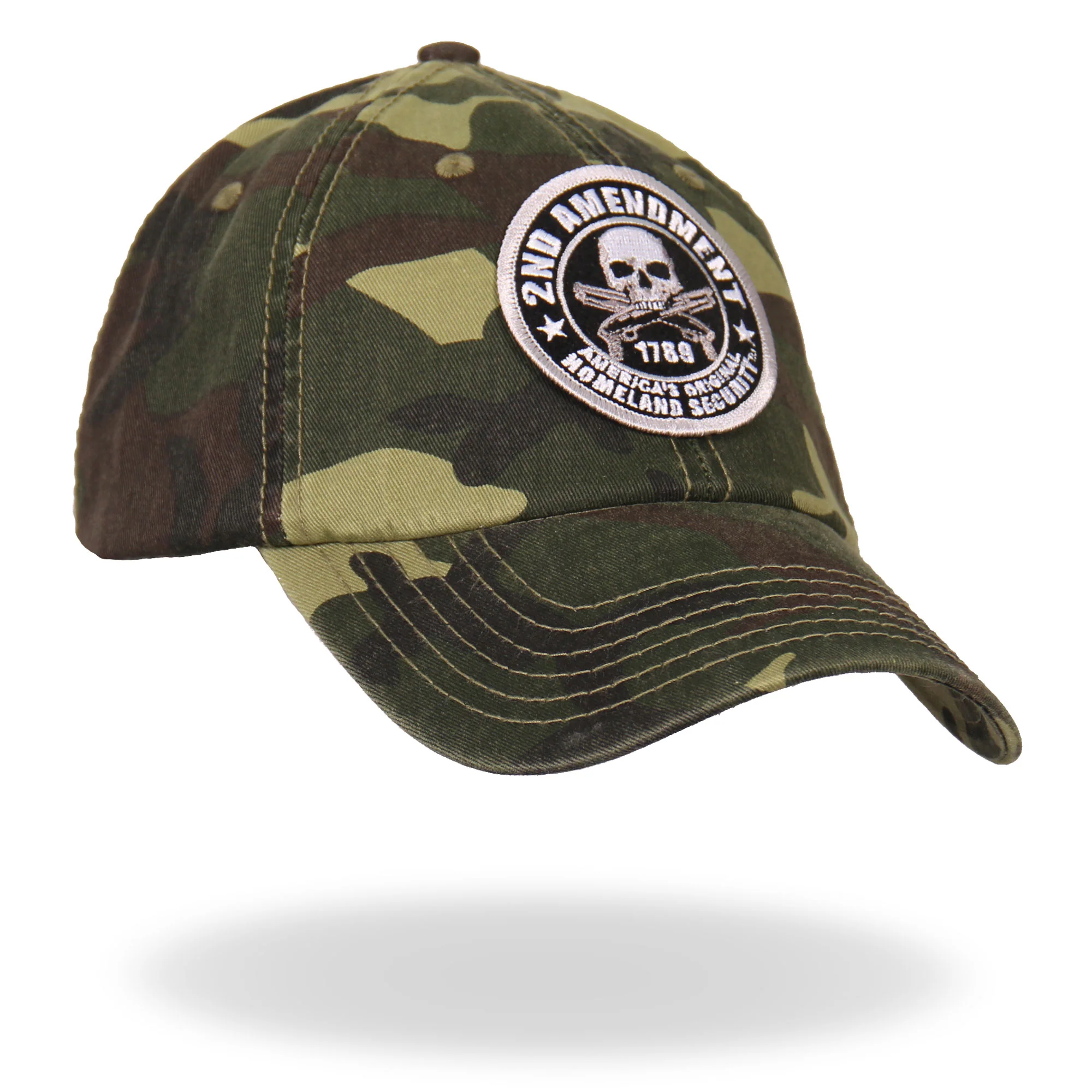 Hot Leathers GSH3001 2nd Amendment Washed Camo Ball Cap - Image 4
