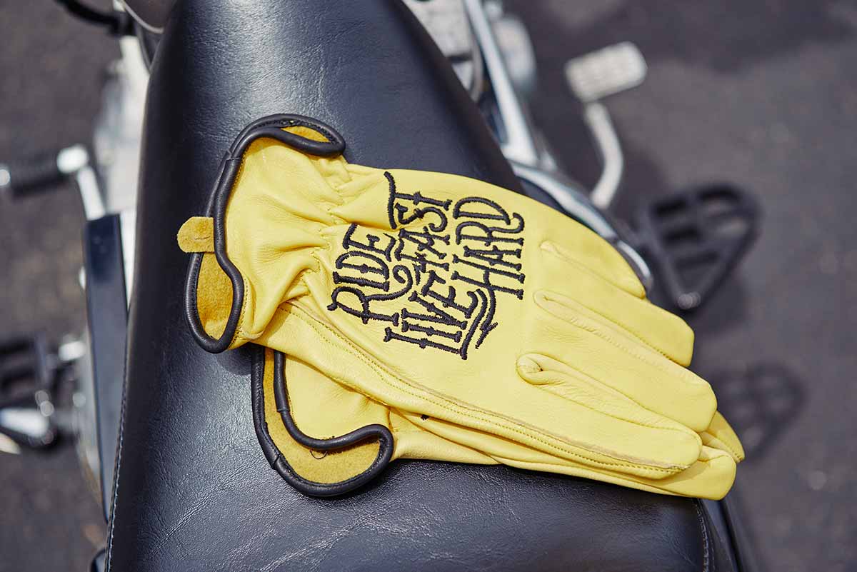 Hot Leathers GVD2001 Uni-Sex Gold 'Bolt' Deer Skin Leather Gloves - Image 6