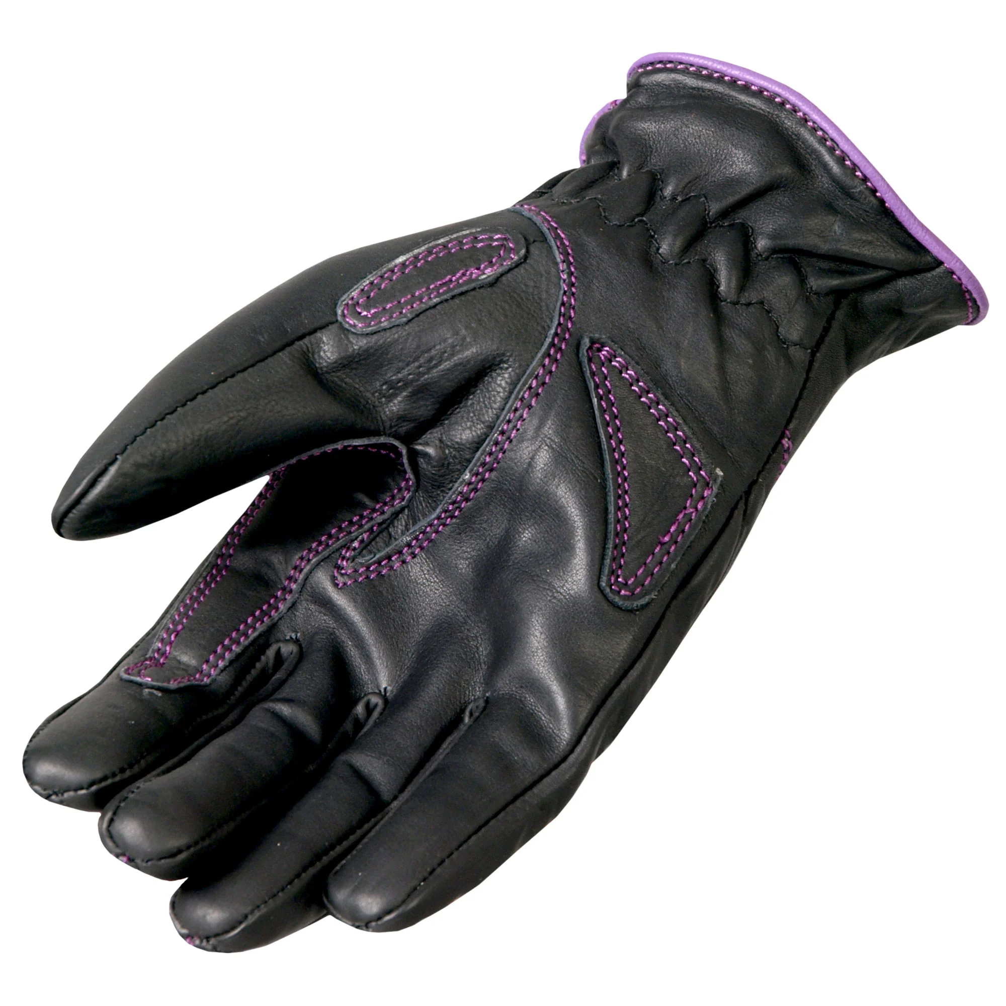 Hot Leathers GVL1008 Ladies Driving Gloves with Purple Piping - Image 2