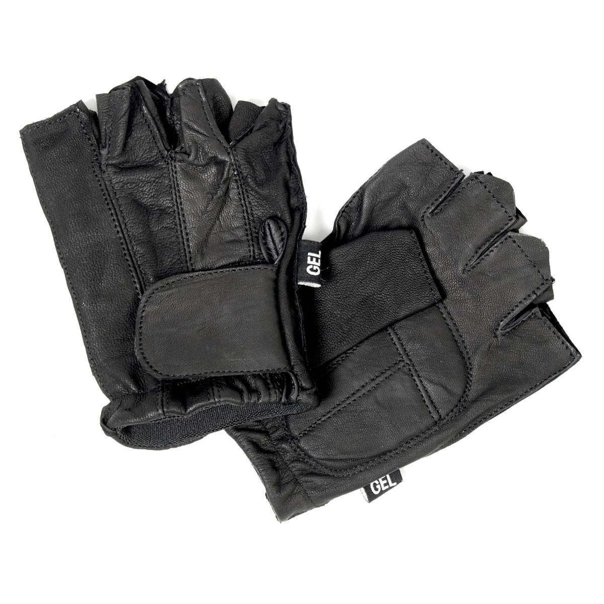 Hot Leathers GVM1011 Premium Leather Unlined Fingerless Gloves with Padded Gel Palm - Image 2