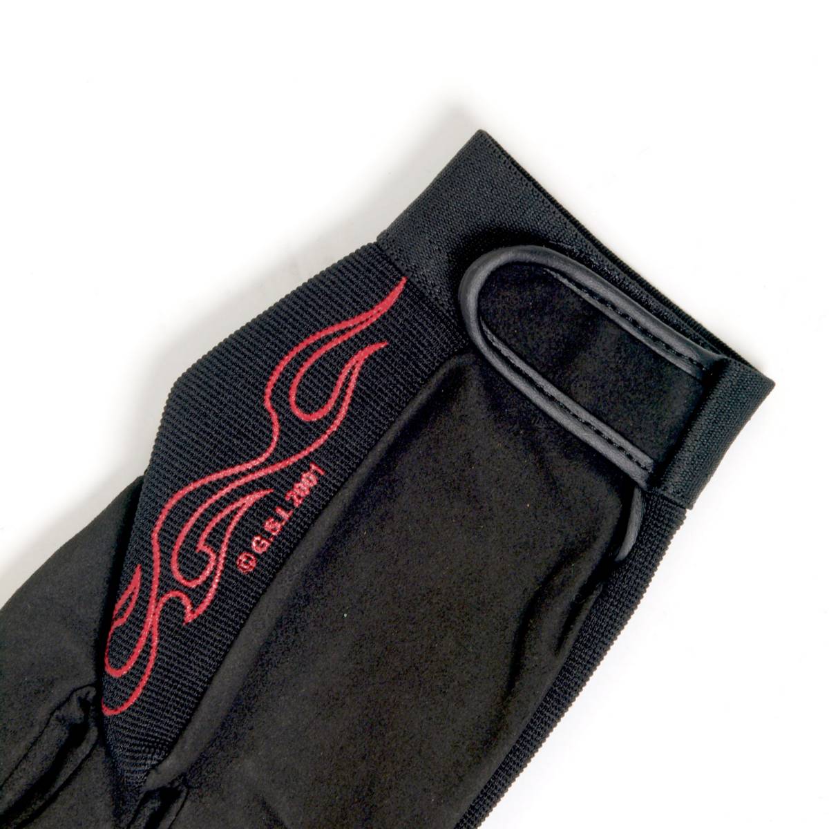 Hot Leathers GVM2002 Uni-Sex Black 'Red Flames' Textile Mechanic Gloves - Image 3