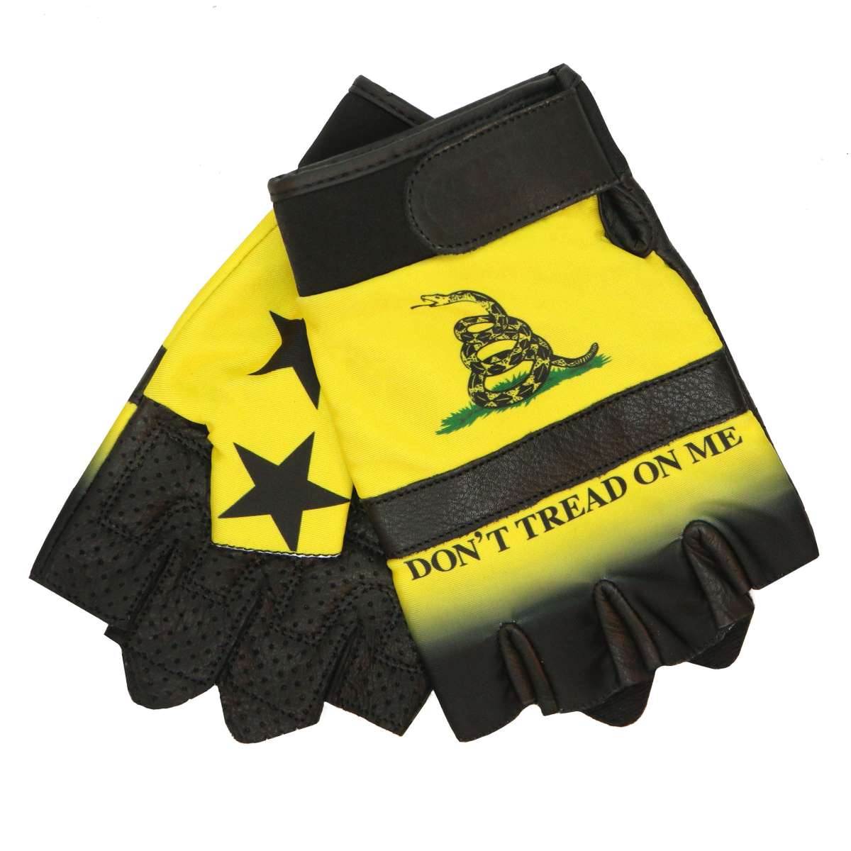 Hot Leathers GVM3011 Leather Don't Tread on Me Fingerless Gloves - Image 4