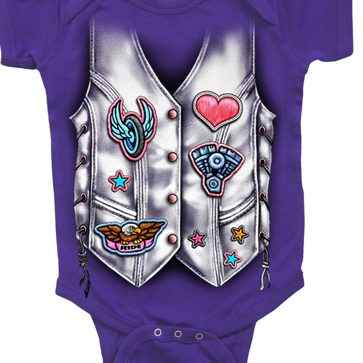 Hot Leathers GYS1058 Girls Leather Vest Baby Bodysuit - Image 2