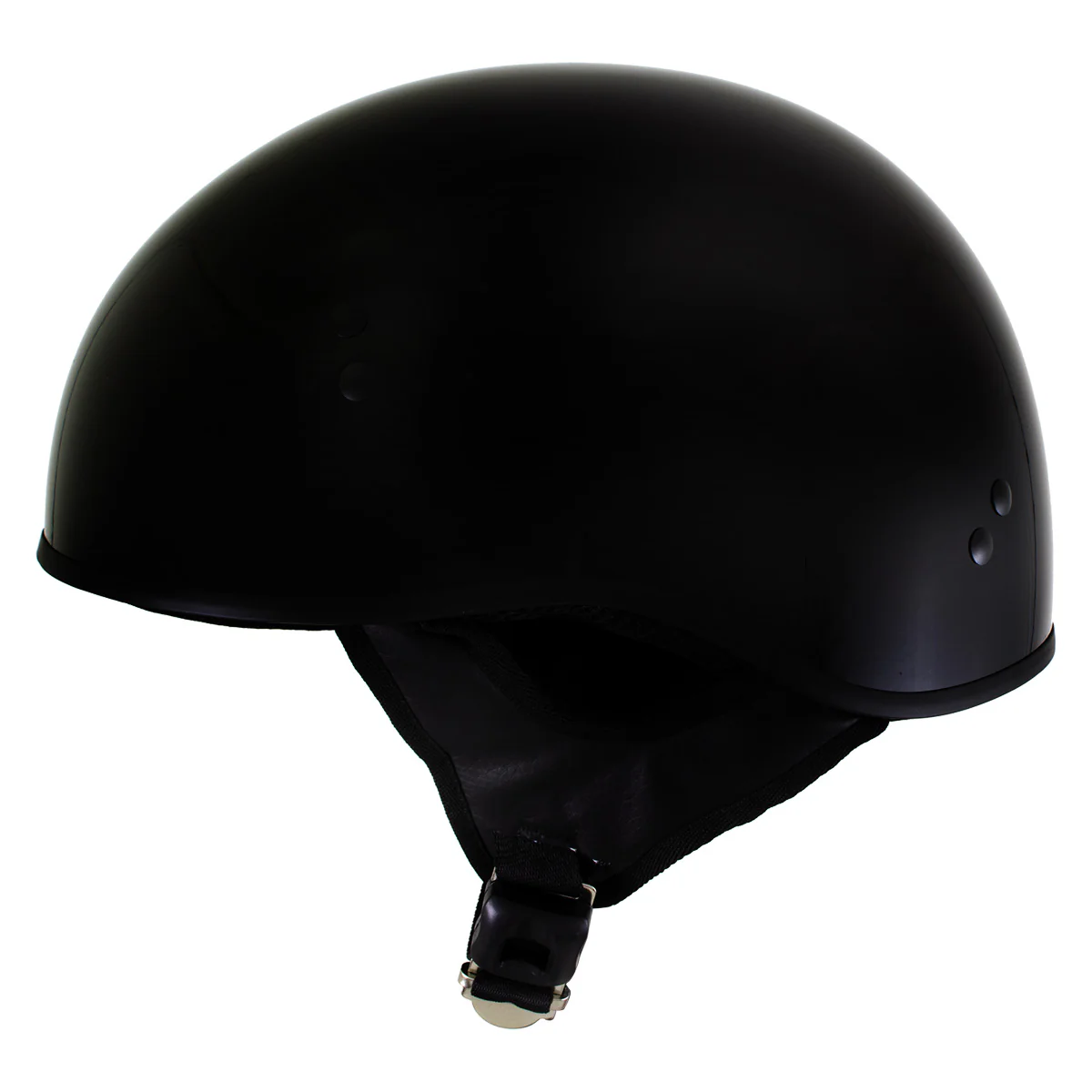 Hot Leathers HLD1002 Gloss Black Motorcycle DOT Approved Skull Cap Half Half Helmet Biker - Image 6