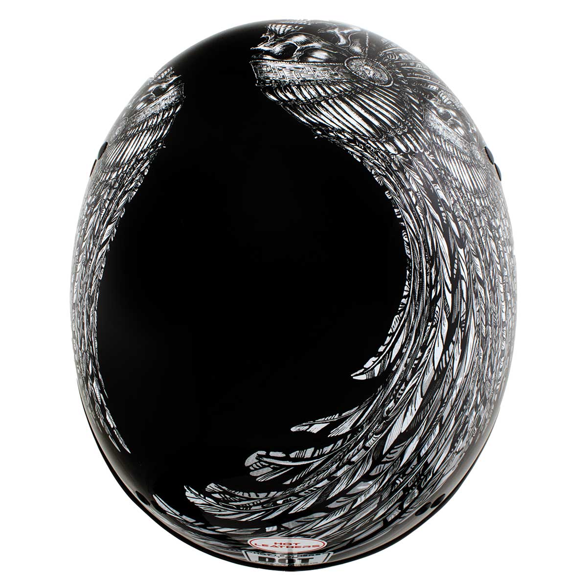 Hot Leathers HLD1032 Black Indian Skull Motorcycle DOT Approved Skull Cap Half Helmet Biker - Image 2