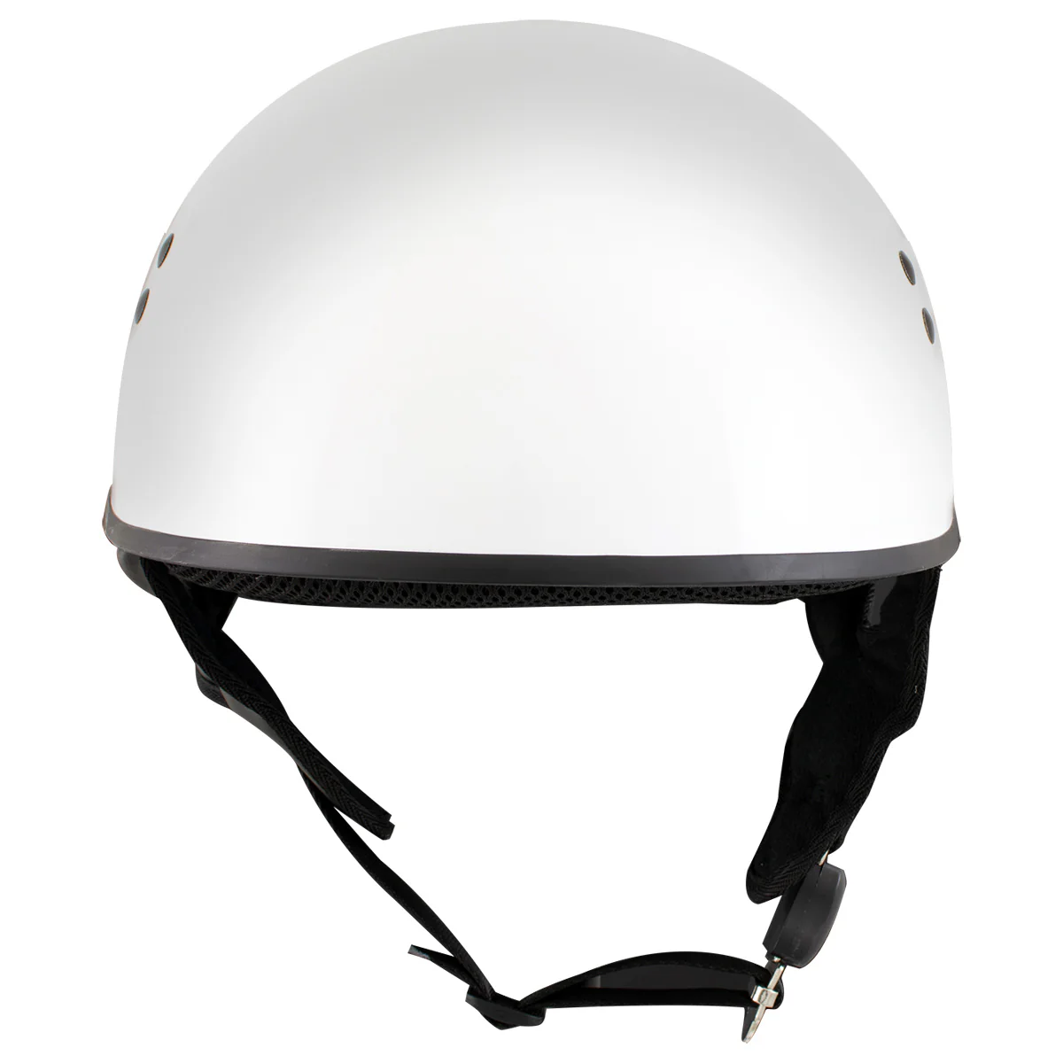 Hot Leathers HLT68 The O.G. Glossy White Motorcycle Skull Cap Half DOT Approved Helmet - Image 2