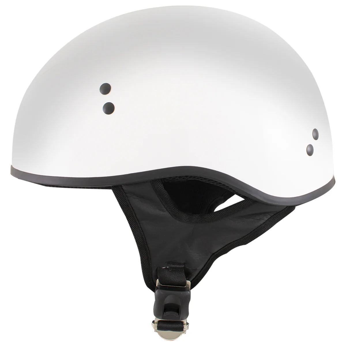Hot Leathers HLT68 The O.G. Glossy White Motorcycle Skull Cap Half DOT Approved Helmet - Image 7