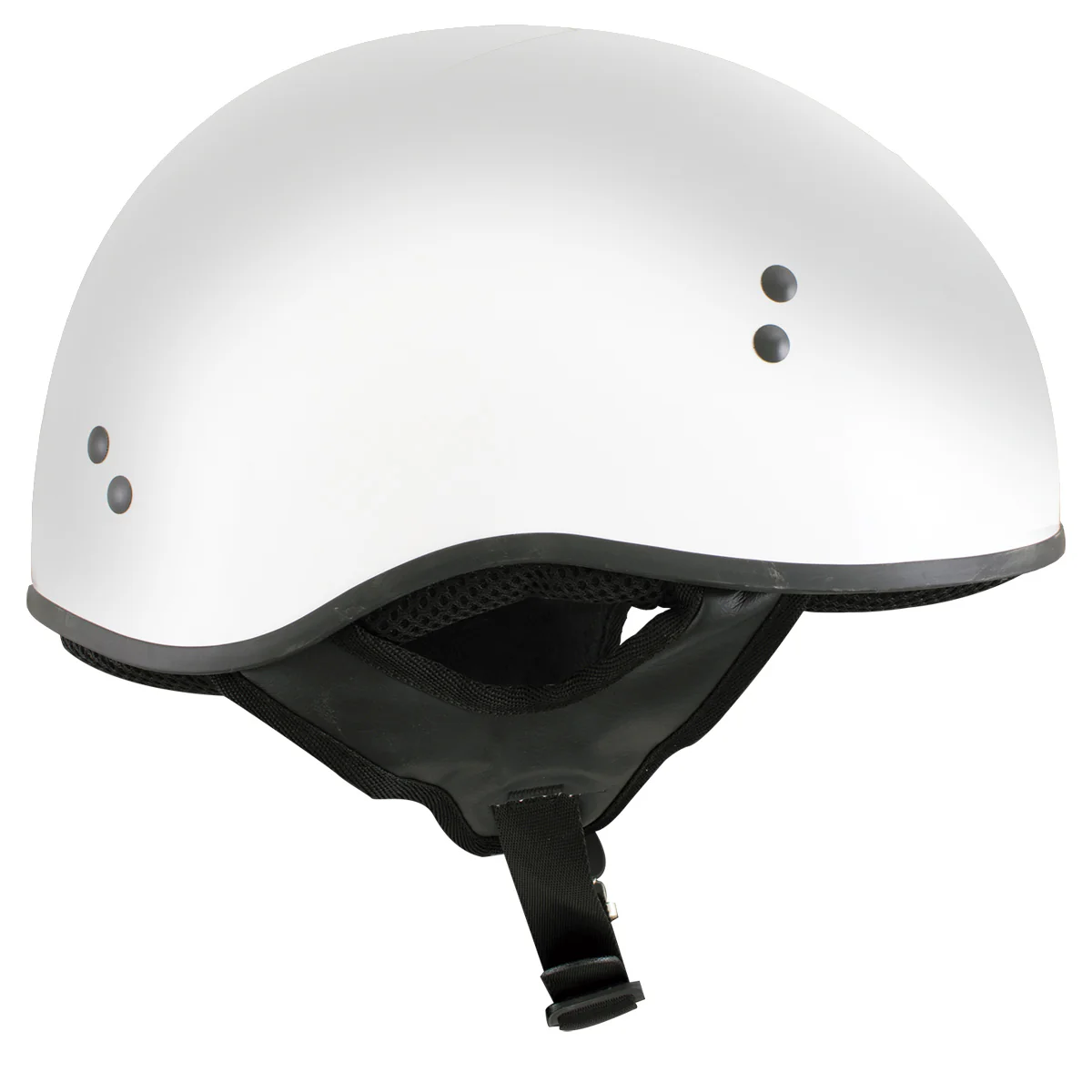 Hot Leathers HLT68 The O.G. Glossy White Motorcycle Skull Cap Half DOT Approved Helmet - Image 8