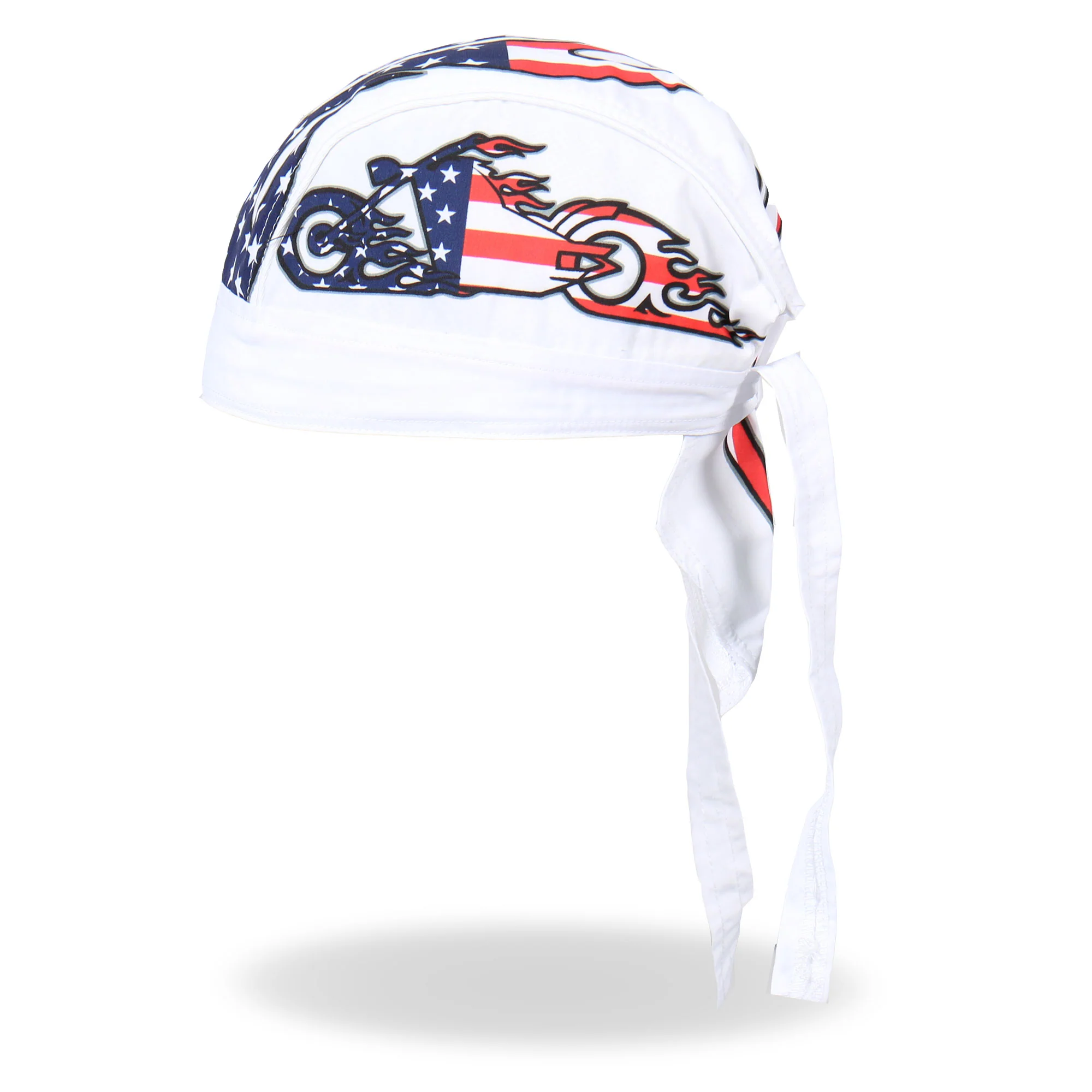 Hot Leathers HWH1043 American Bike Headwrap White - Image 2