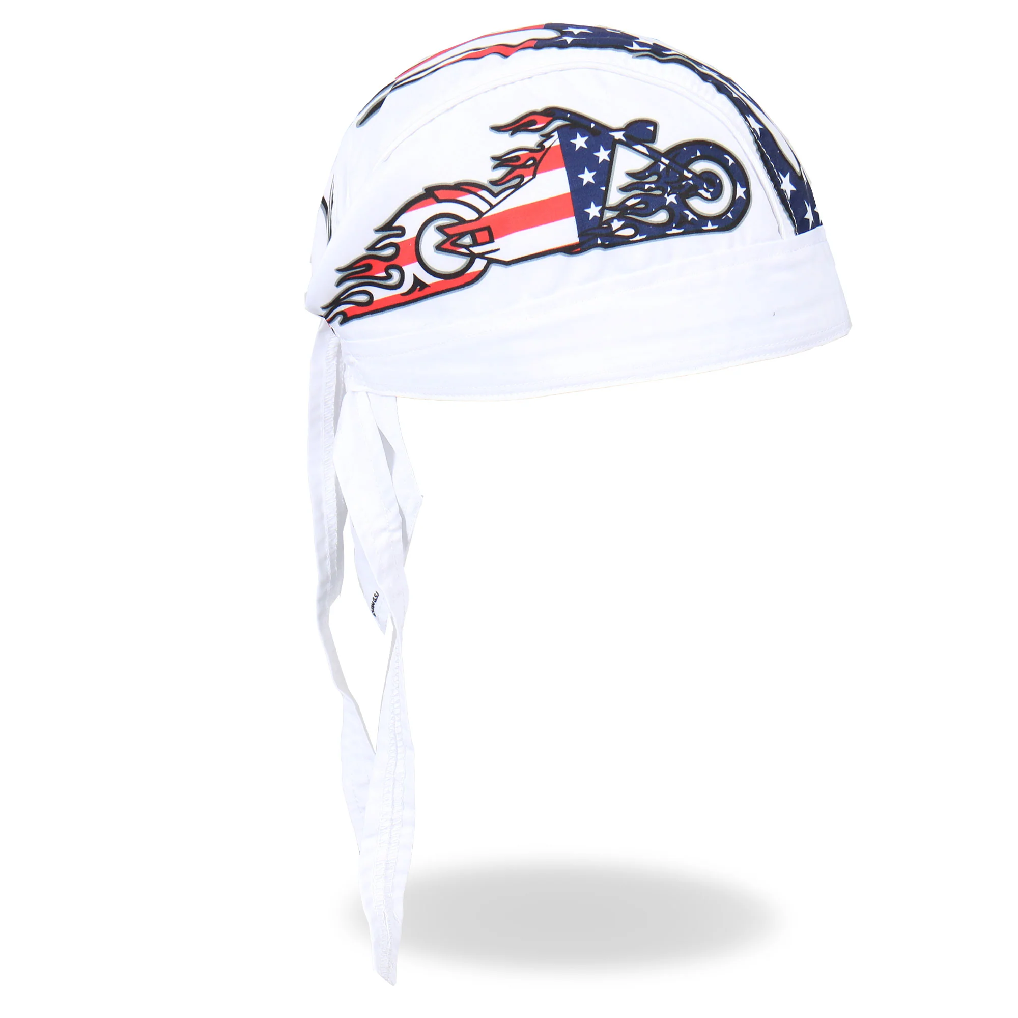Hot Leathers HWH1043 American Bike Headwrap White - Image 4