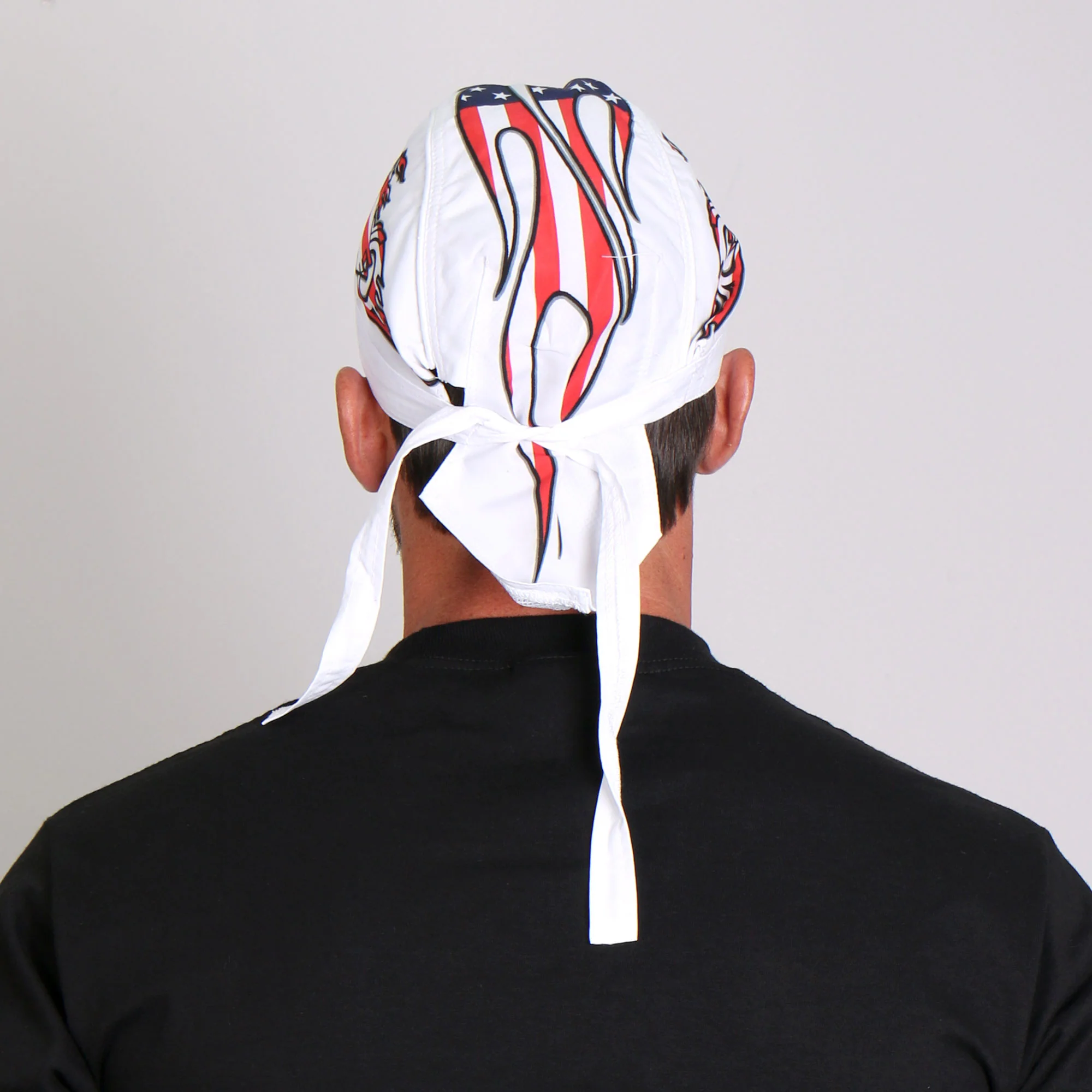 Hot Leathers HWH1043 American Bike Headwrap White - Image 7