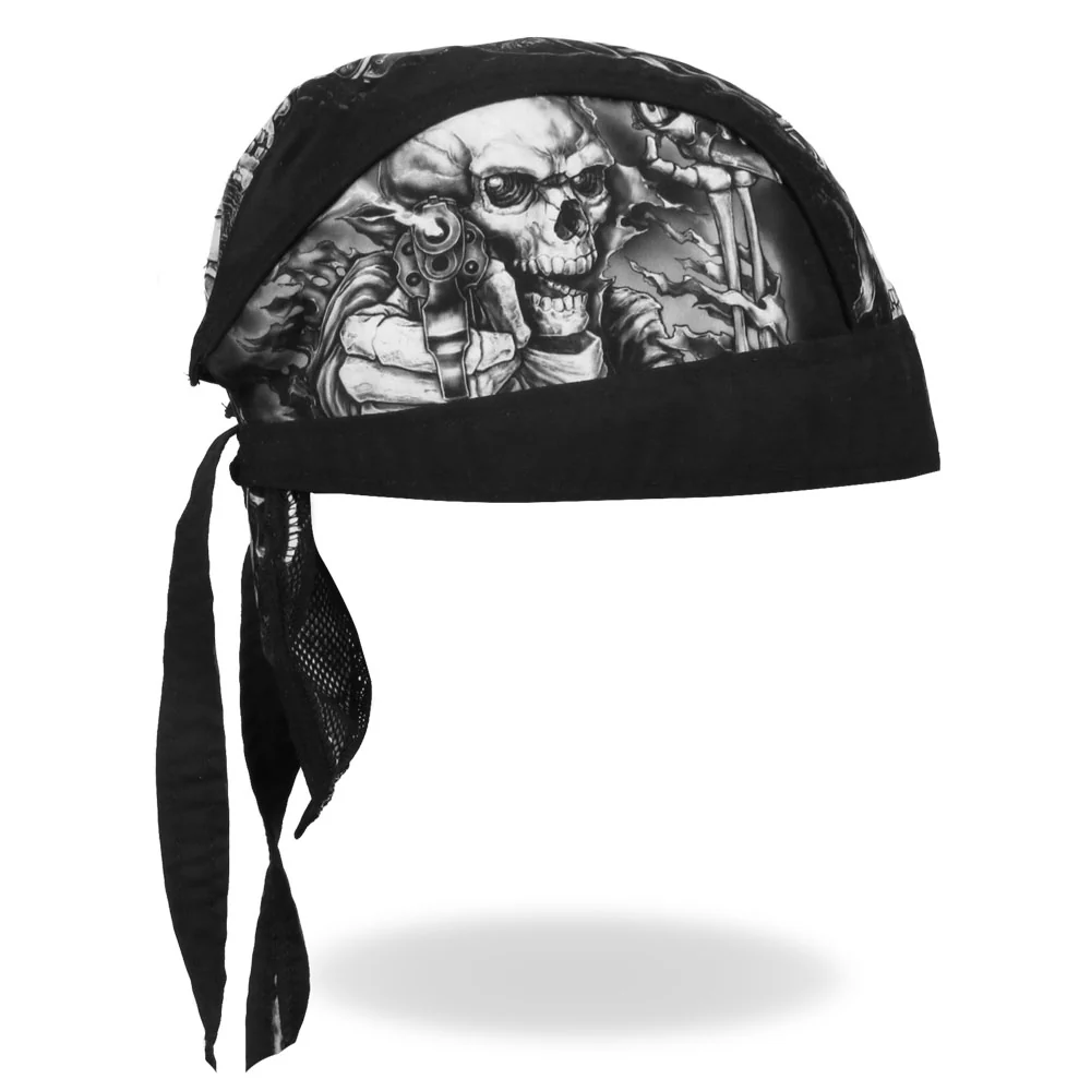 Hot Leathers HWH1093 Smokin Five Skulls Headwrap - Image 3