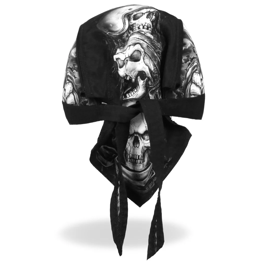 Hot Leathers HWH1093 Smokin Five Skulls Headwrap - Image 4
