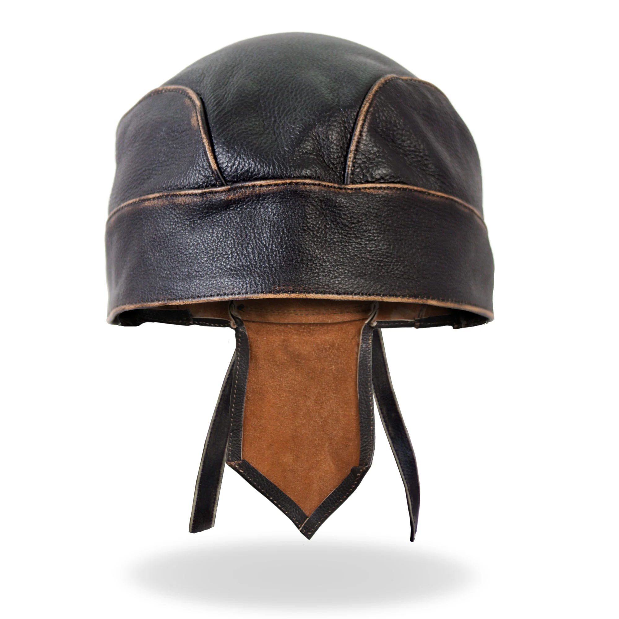 Hot Leathers HWL1008 Brown Rub-Off Seam Leather Headwrap - Image 2