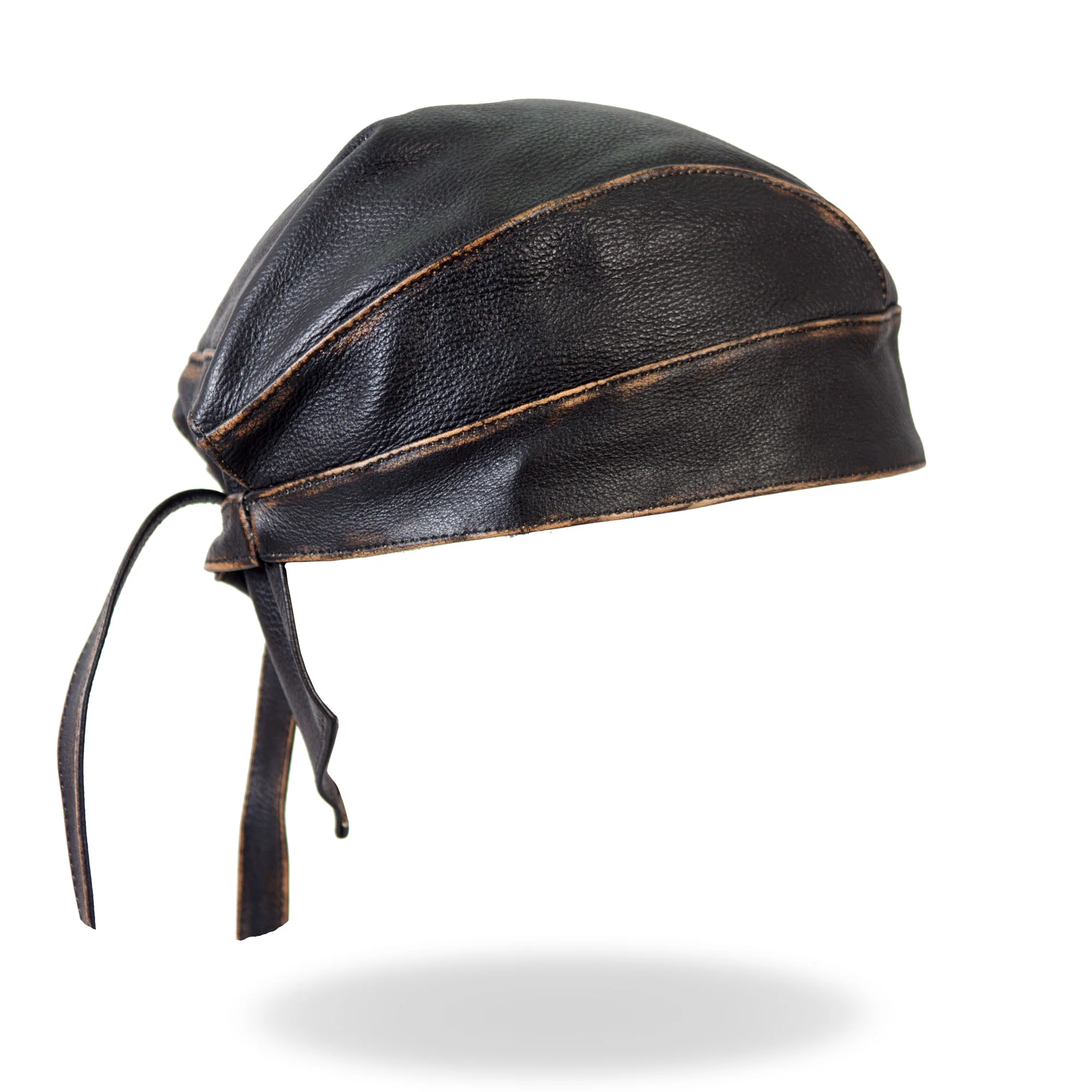 Hot Leathers HWL1008 Brown Rub-Off Seam Leather Headwrap - Image 4