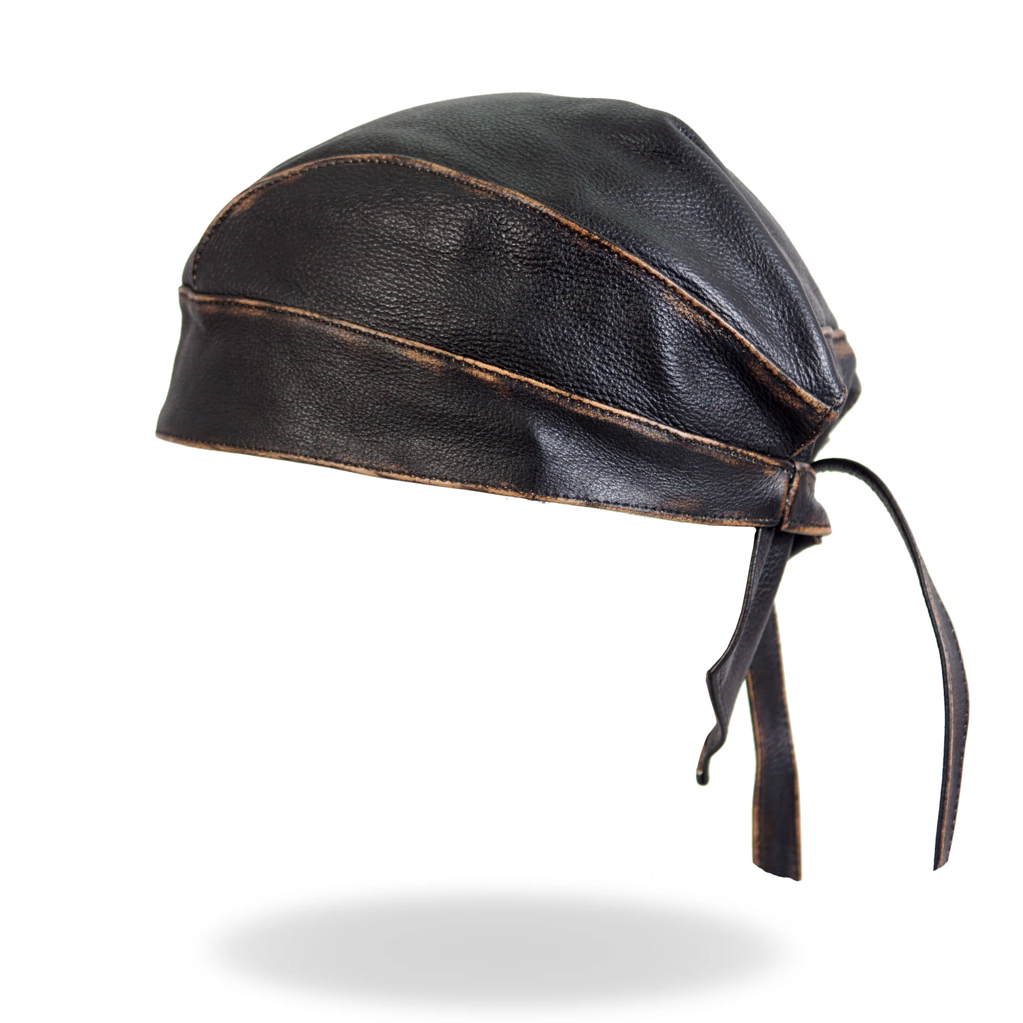 Hot Leathers HWL1008 Brown Rub-Off Seam Leather Headwrap - Image 6