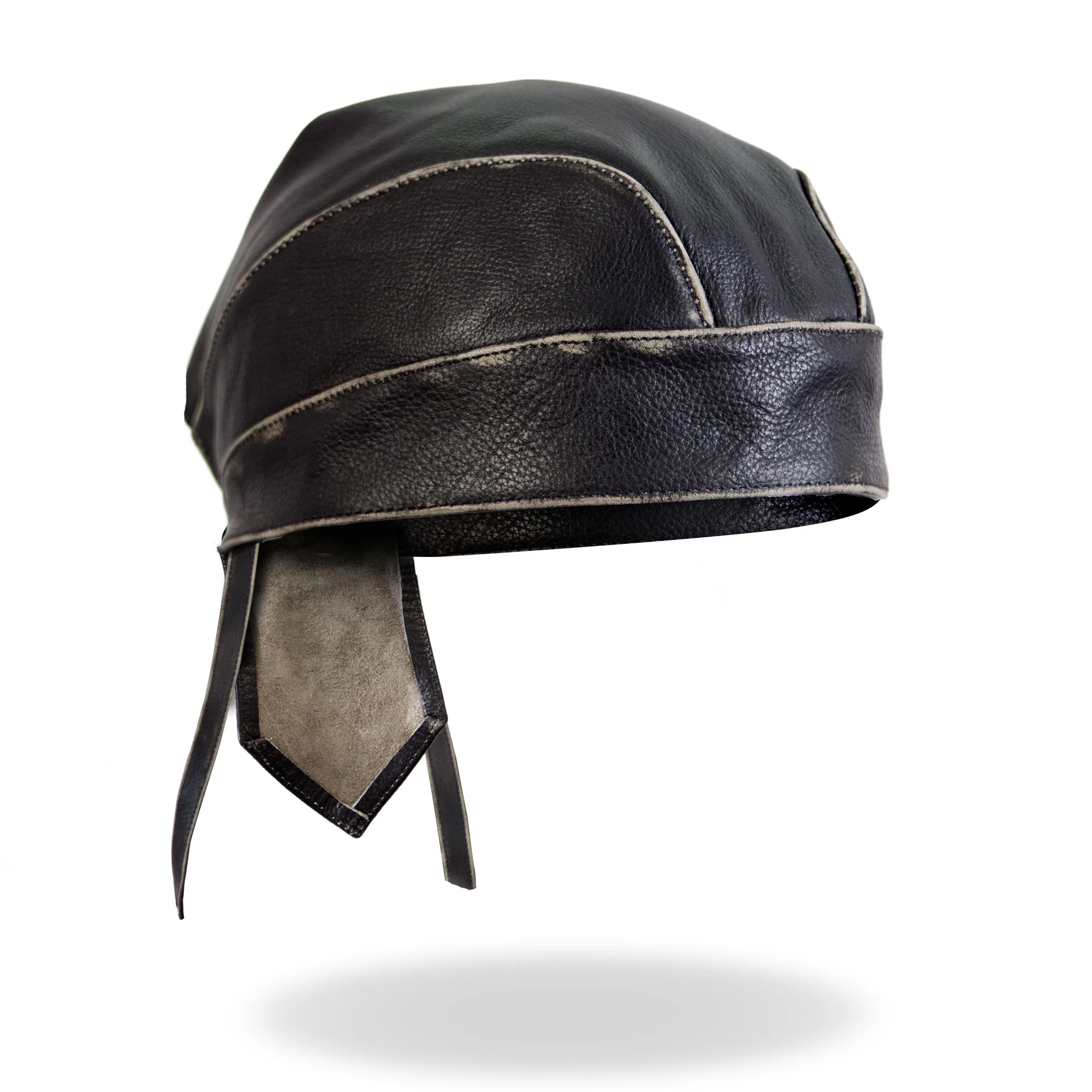 Hot Leathers HWL1009 Grey Rub-Off Seam Leather Headwrap - Image 3