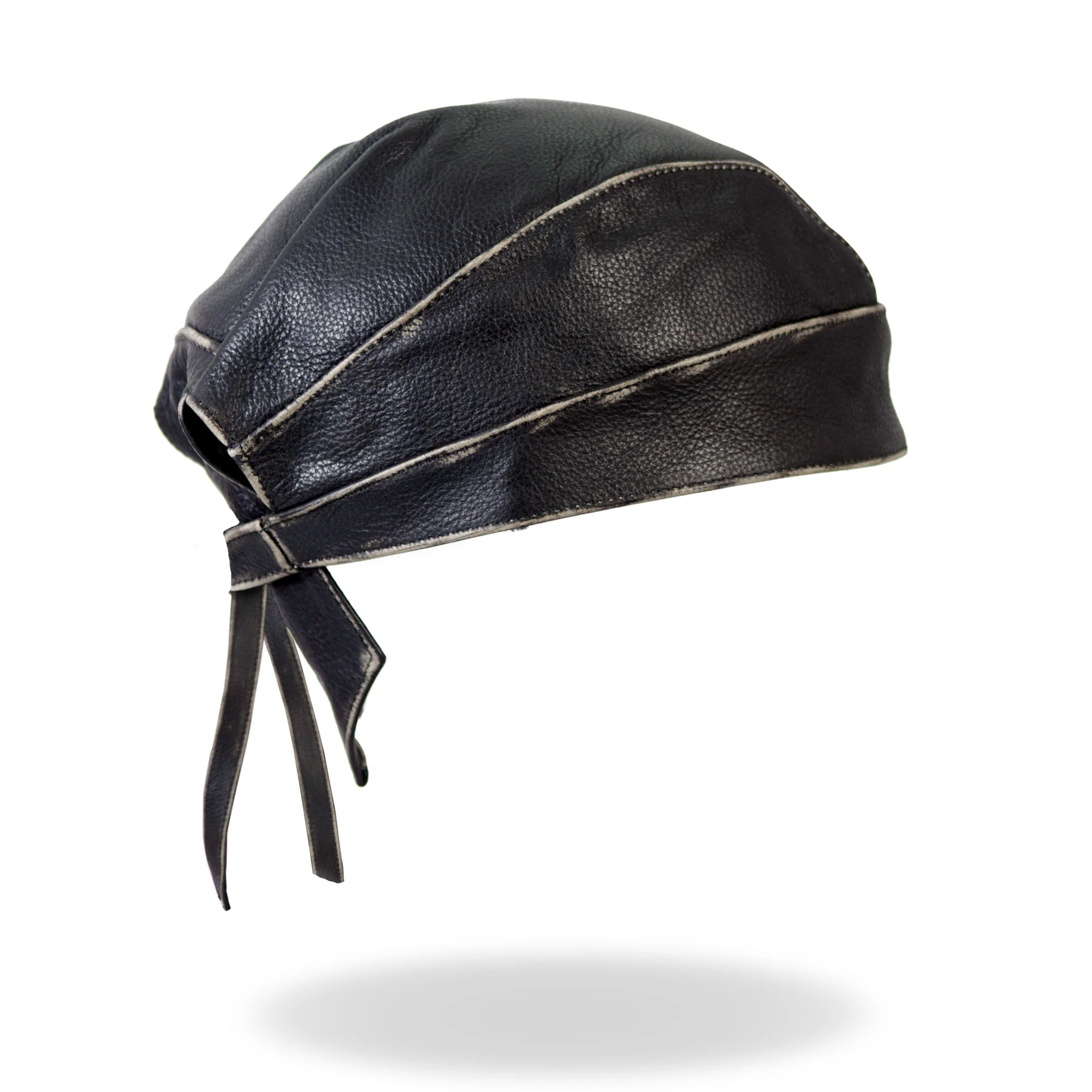 Hot Leathers HWL1009 Grey Rub-Off Seam Leather Headwrap - Image 4