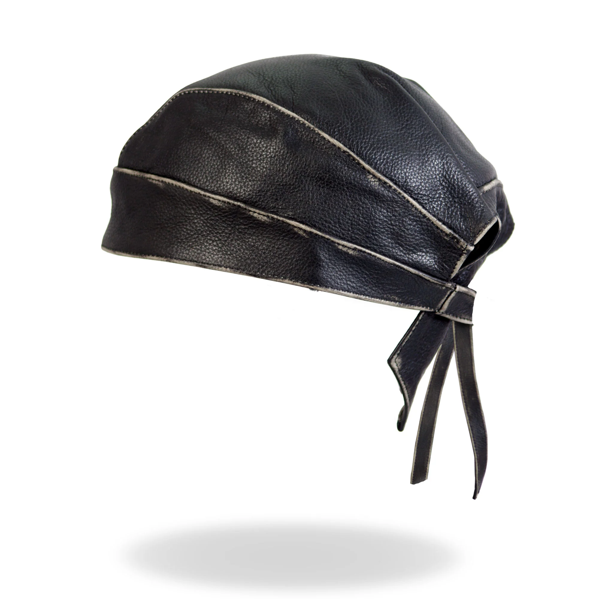 Hot Leathers HWL1009 Grey Rub-Off Seam Leather Headwrap - Image 6